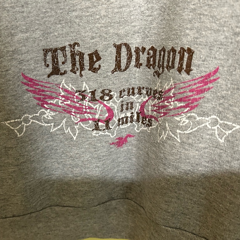 Deals Gap/Tail of the Dragon Gray Zip-Up Hoodie with Graphic - Picture 5 of 9